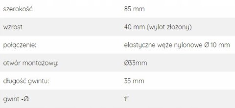 Kran COMET Florenz Kompakt 14cm ciepła/zimna woda