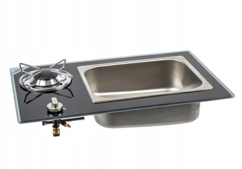 Kuchenka do zabudowy Carbest VanStream z 1 palnikiem i zlewozmywakiem