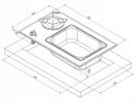 Kuchenka do zabudowy Carbest ze zlewem z 1 palnikiem