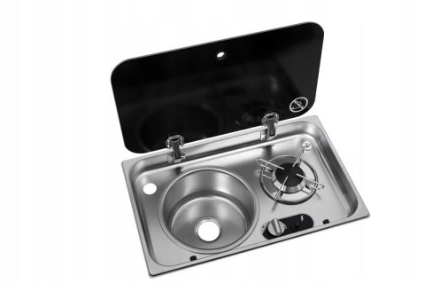 Kuchenka jednopalnikowa i zlew okrągły lewy Carbest