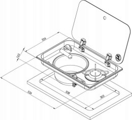 Kuchenka jednopalnikowa i zlew okrągły lewy Carbest