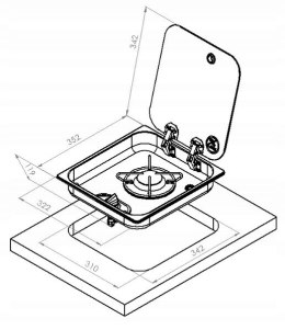 Płyta gazowa ze szklaną pokrywą Navy Load 1
