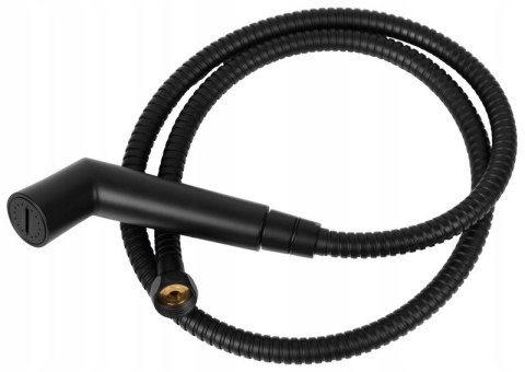 Zestaw natryskowy CZARNY MATOWY z wężem 150cm i uchwytem suwak