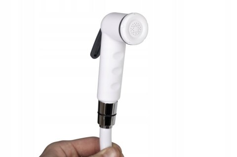 Zestaw natryskowy biały z uchwytem i dźwignią odcinającą, wąż 150 cm