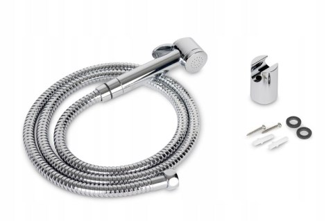 Zestaw natryskowy chromowany z wężem 155cm uchwyt ścienny przyłącze 1/2"
