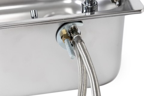 Zlewozmywak do zabudowy ze szklaną pokrywą + składany kran - Carbest