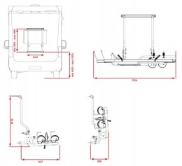 Bagażnik rowerowy Br-systems Bike Lift na 2 lub 3 rowery elektryczne CZARNY