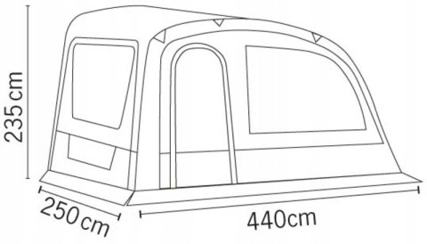 Nadmuchiwany namiot przedni Reimo do przyczepy kempingowej Adria Air 391