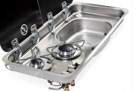 Wbudowana kuchenka z 2 palnikami i zlewozmywakiem Carbest prawy