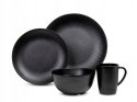 Zestaw obiadowy LUND, czarny, 16 elementów