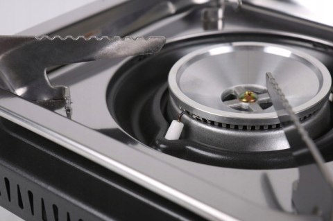 Kuchenka gazowa nabojowa z zabezpieczeniem zapłonu i składanymi nóżkami