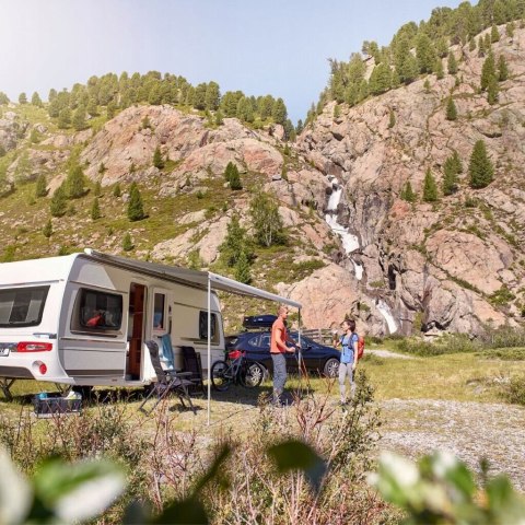 Markiza 4 m, Omnistor 6300 marki Thule, anodowana/mystic grey