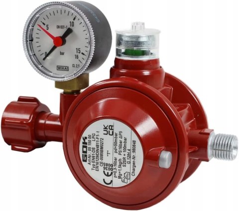 Regulator gazu reduktor ciśnienia EN61-DS 50mbar 1,5kg/h manometr TAE ÜDS