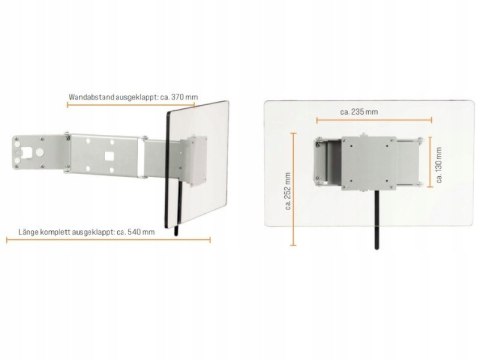 Uchwyt telewizora Caratec Flex CFW300 czarny do przyczepy kampera 3 punkty